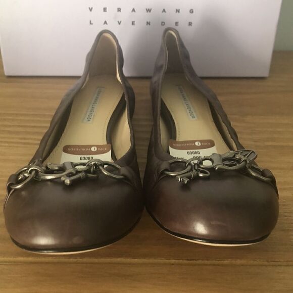 NIB Vera Wang Leather Libbie Cafe Calf Flats - 10 - Picture 2 of 8